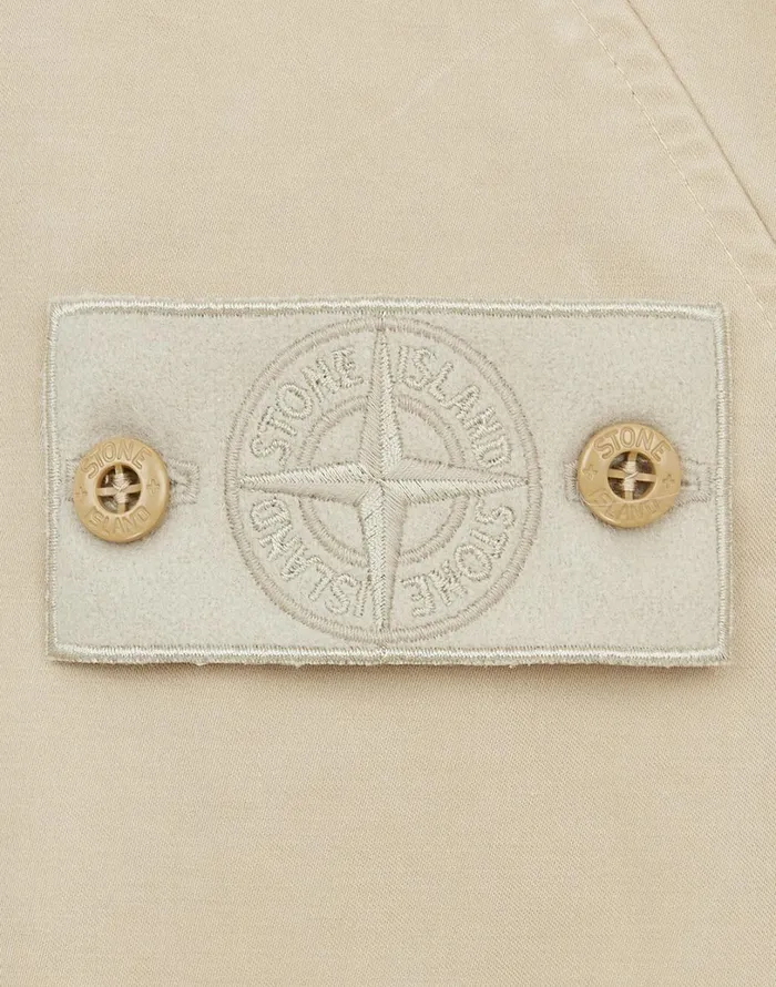 Mens Coats and Jackets Stone Island 441F1 Raso Gommato Double Ghost Piece Hooded Jacket In BeigeJackets Beige