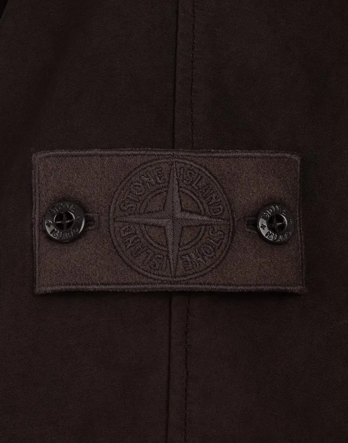 Mens Coats and Jackets Stone Island 717F1 Raso Gommato Double Ghost Piece Hooded Cape In Dark BrownJackets Dark Brown