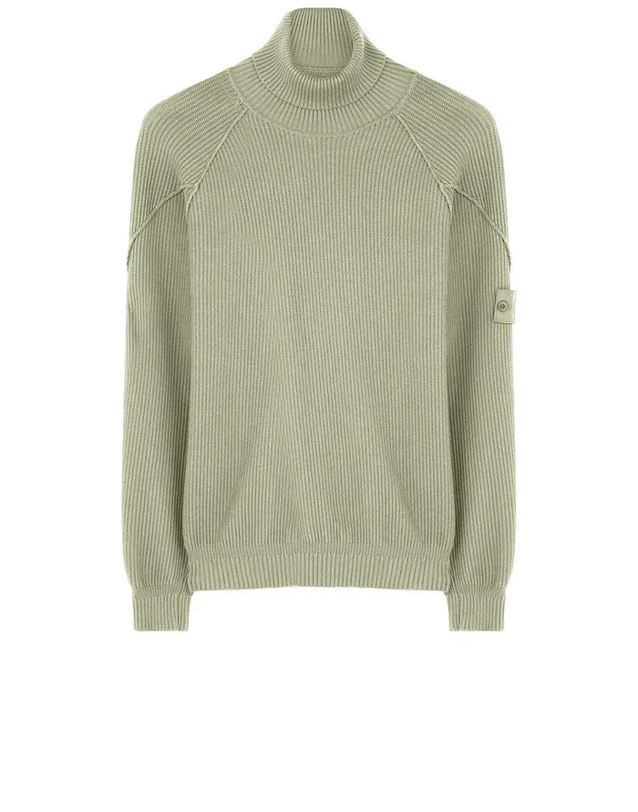 Mens Knitwear Stone Island 582Fa Turtleneck Jumper In BeigeKnitwear Beige