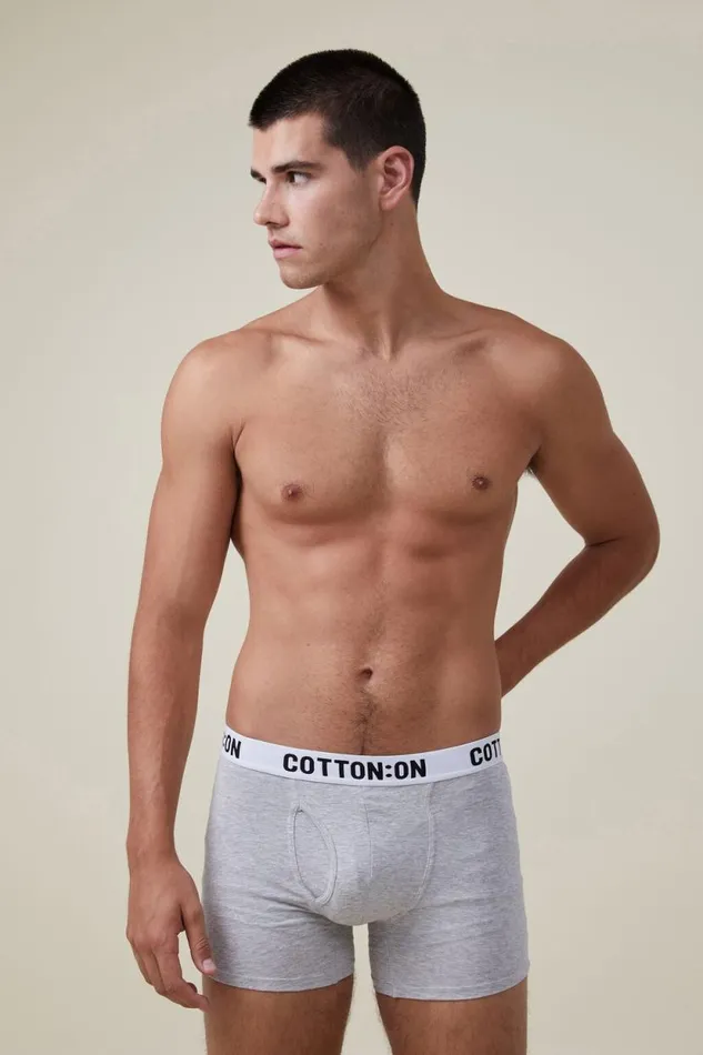 Mens Organic Cotton Trunks Light Grey Marlewhiteblack Men Cotton On Socks and Underwear
