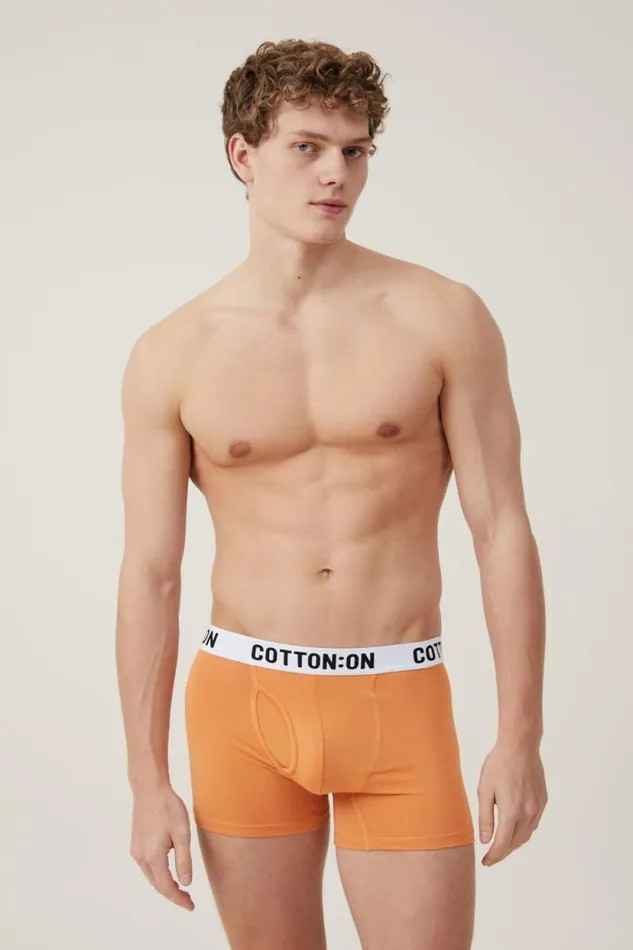 Mens Organic Cotton Trunks Sun Orangewhiteblack Men Cotton On Socks and Underwear