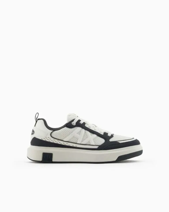 Mesh Sneakers With Logo On The Side Green Men Armani Sneakers