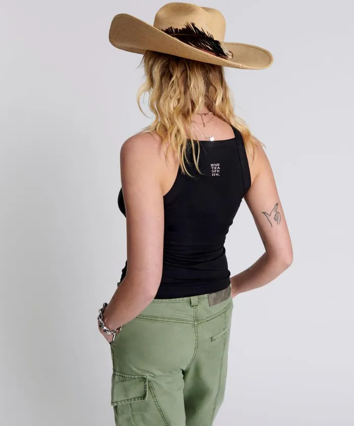 MIAMI BAMBOO LOGO TANK BLACK Women One Teaspoon Tees and Tanks MIAMI BAMBOO LOGO TANK BLACK Women One Teaspoon Tees and Tanks