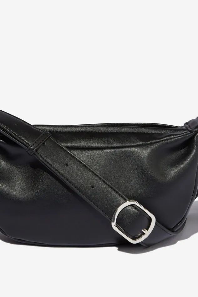 Mini Bowie Crescent Bag Black Pu Women Cotton On Bags and Belts