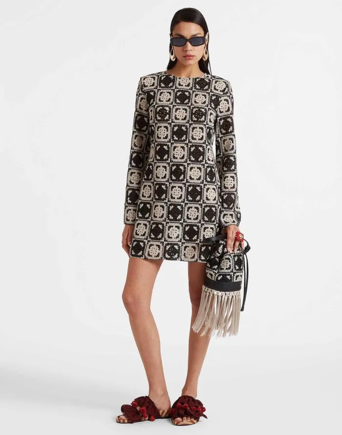 Mini Supreme Swing Dress Mini Tiles Black Women La Double J Dresses