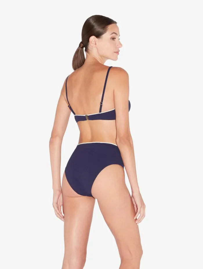 Monogram Bandeau Bikini Top In Navy Swim La Perla Bikinis