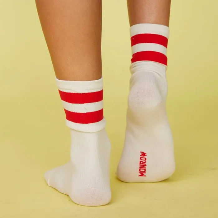 MONROW ACCESSORIES Stripe Socks Boneblood Red 8211 Shop