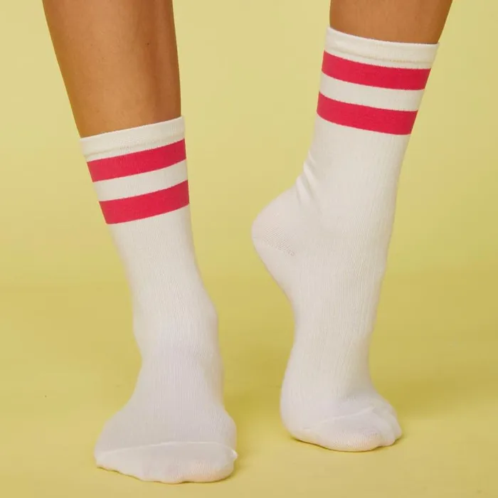 MONROW ACCESSORIES Stripe Socks Bone Raspberry 8211 Shop