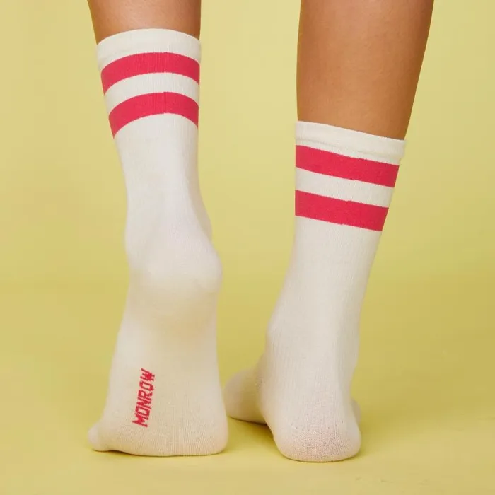 MONROW ACCESSORIES Stripe Socks Bone Raspberry 8211 Shop