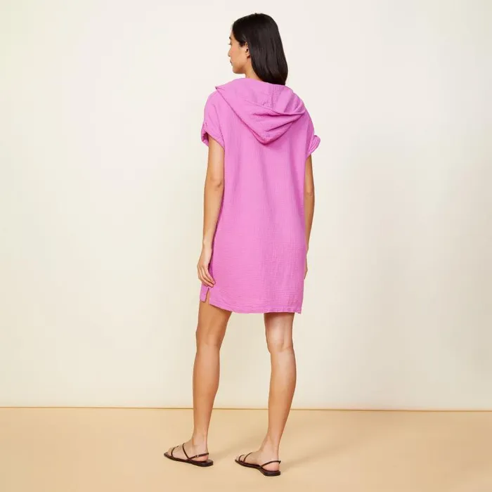 MONROW DRESSES Gauze Hooded Dress Violet Pink 8211 Shop