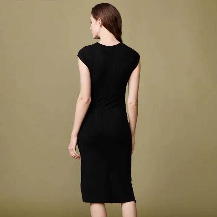 MONROW DRESSES Supersoft Cap Sleeve Shirred Dress Black 8211 Shop