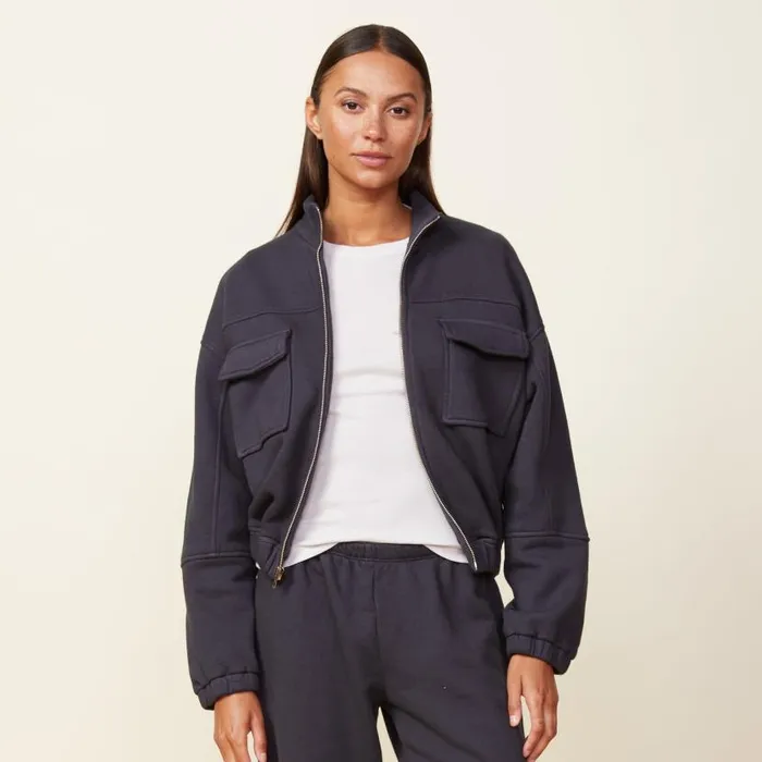 MONROW JACKETS Seamed Bomber Jacket Faded Black 8211 Shop