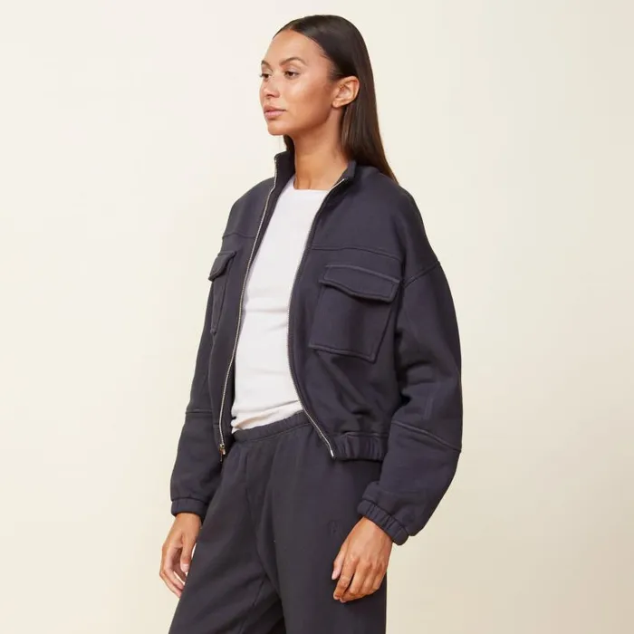 MONROW JACKETS Seamed Bomber Jacket Faded Black 8211 Shop