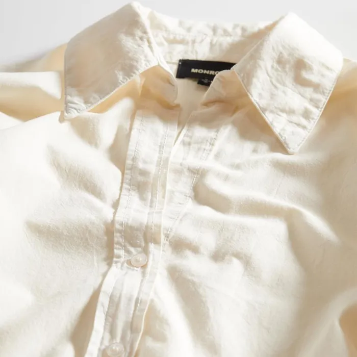 MONROW LONG SLEEVE Poplin Shirt Off White 8211 Shop