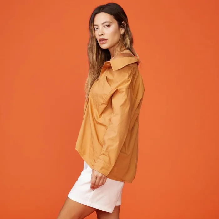 MONROW LONG SLEEVE Poplin Tank Shirt Doe 8211 Shop