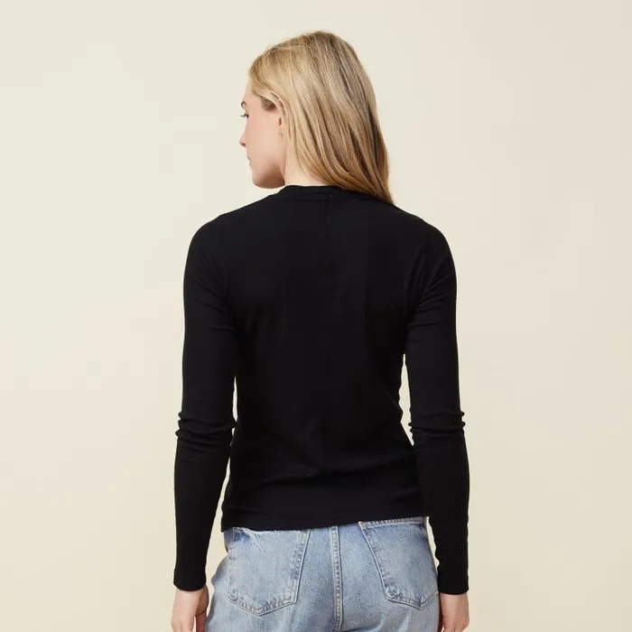 MONROW LONG SLEEVE Supima Rib Long Sleeve Crew Black 8211 Shop