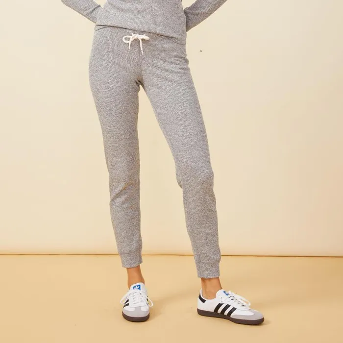 MONROW SWEATS Cozy Heather Thermal Cuff Sweat Dark Heather 8211 Shop