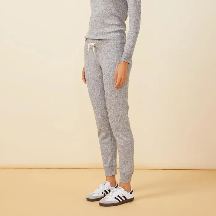 MONROW SWEATS Cozy Heather Thermal Cuff Sweat Dark Heather 8211 Shop