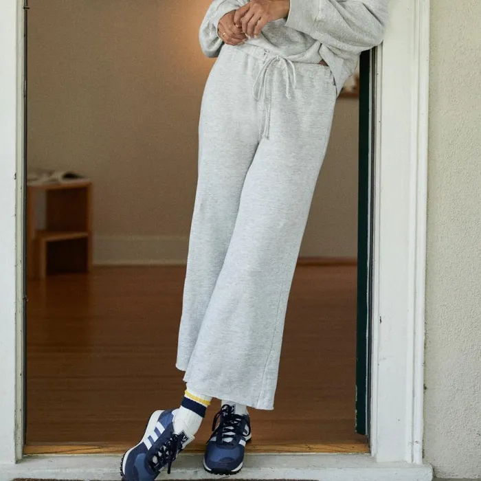 MONROW SWEATS Crop Lounge Sweats Heather Grey 8211 Shop