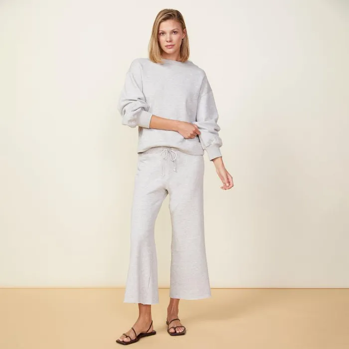 MONROW SWEATS Crop Lounge Sweats Heather Grey 8211 Shop