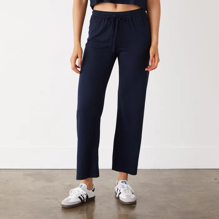 MONROW SWEATS Organic Jersey Crop Pant Dark Navy 8211 Shop