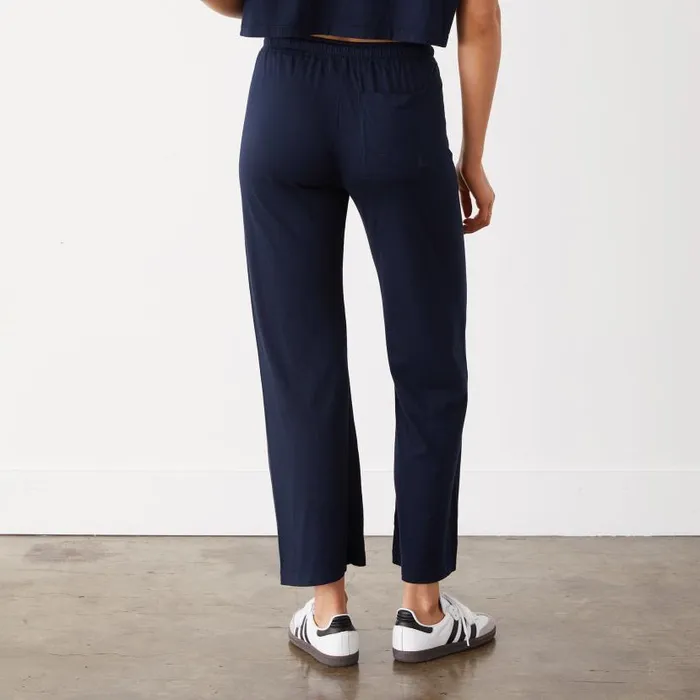 MONROW SWEATS Organic Jersey Crop Pant Dark Navy 8211 Shop