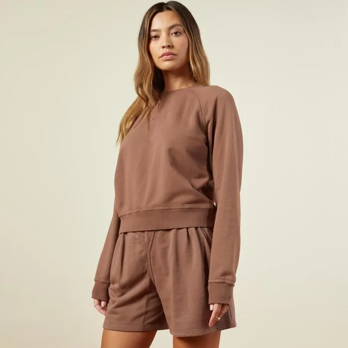 MONROW SWEATSHIRTS 90039s Classic Raglan Dusty Cocoa 8211 Shop