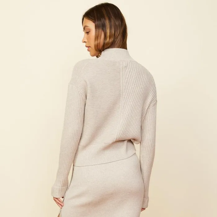 MONROW SWEATSHIRTS Mock Neck Rib Sweater Ash 8211 Shop