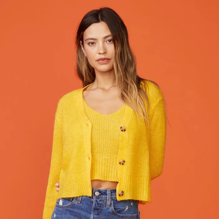 MONROW SWEATSHIRTS Mohair Cardigan Sunshine 8211 Shop