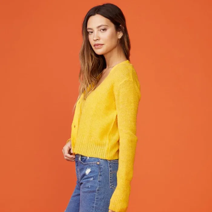 MONROW SWEATSHIRTS Mohair Cardigan Sunshine 8211 Shop