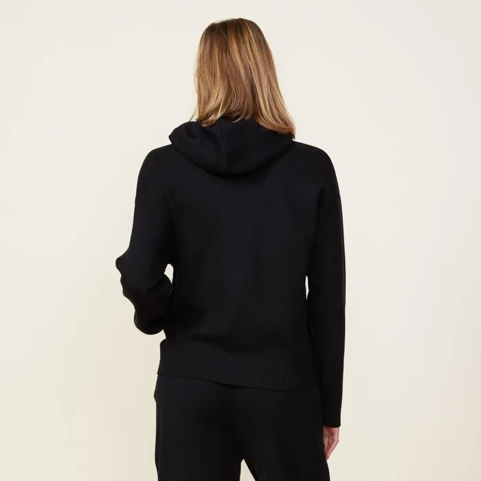 MONROW SWEATSHIRTS Soft Knit Zip Up Hoody Black 8211 Shop