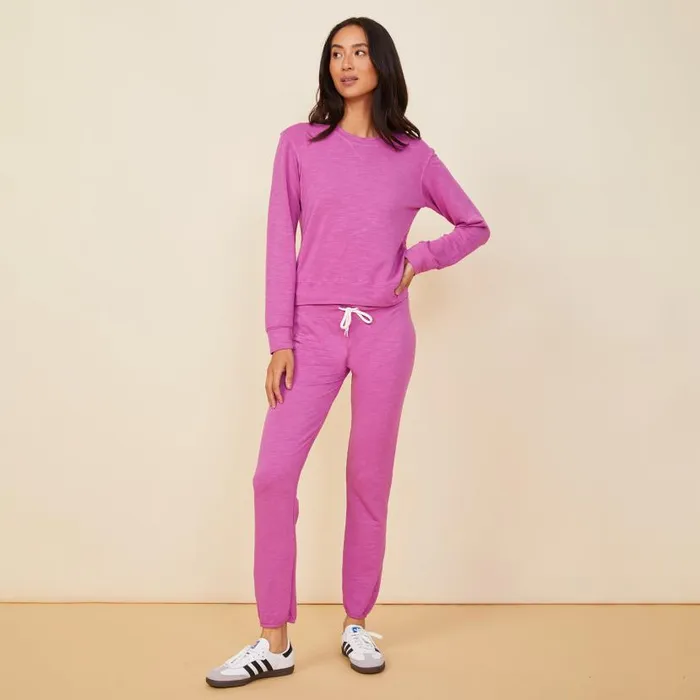 MONROW SWEATSHIRTS Supersoft Crew Neck Sweatshirt Acai 8211 Shop