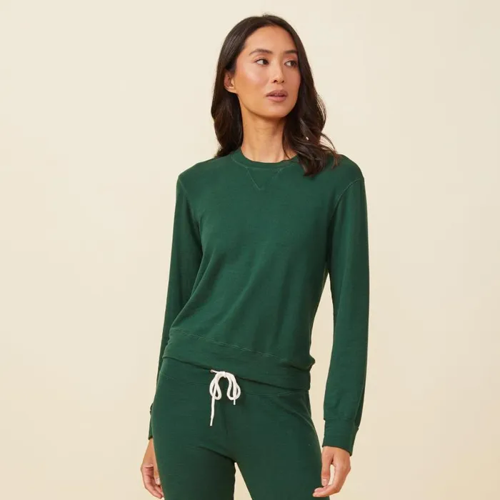 MONROW SWEATSHIRTS Supersoft Crew Neck Sweatshirt Evergreen 8211 Shop