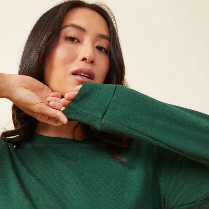 MONROW SWEATSHIRTS Supersoft Crew Neck Sweatshirt Evergreen 8211 Shop
