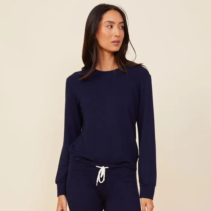 MONROW SWEATSHIRTS Supersoft Crew Neck Sweatshirt Navy 8211 Shop