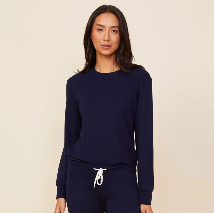 MONROW SWEATSHIRTS Supersoft Crew Neck Sweatshirt Navy 8211 Shop