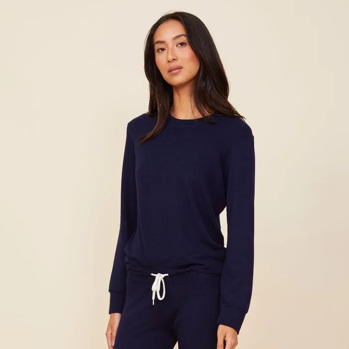 MONROW SWEATSHIRTS Supersoft Crew Neck Sweatshirt Navy 8211 Shop