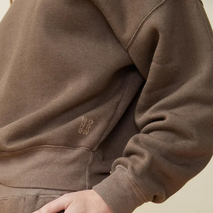 MONROW SWEATSHIRTS Teddy Fleece Crew Neck Sweatshirt Earl Grey 8211 Shop