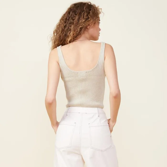 MONROW TANKS Scoop Neck Sweater Tank Buttercream 8211 Shop