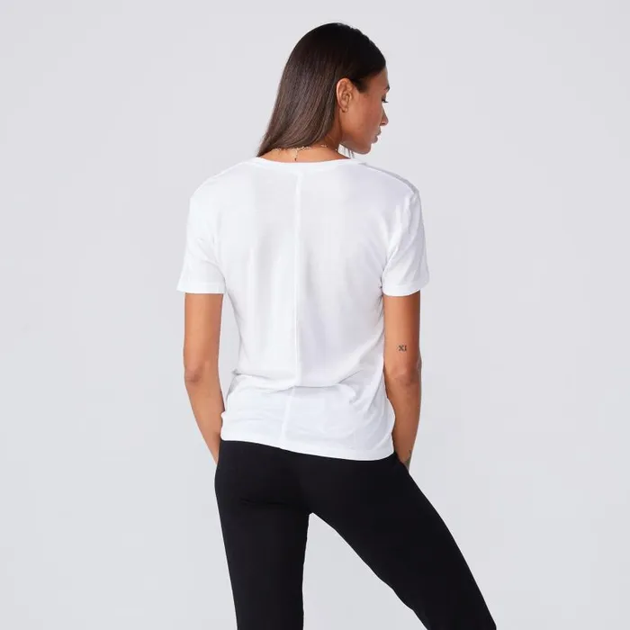 MONROW TEES Cotton Modal Relaxed V Neck Tee White 8211 Shop