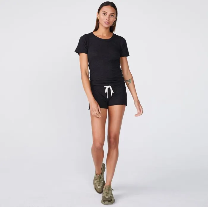 MONROW TEES Textured TriBlend Fitted Crew Neck Tee Black 8211 Shop