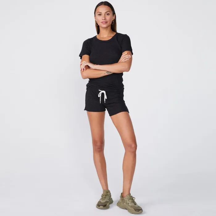 MONROW TEES Textured TriBlend Fitted Crew Neck Tee Black 8211 Shop