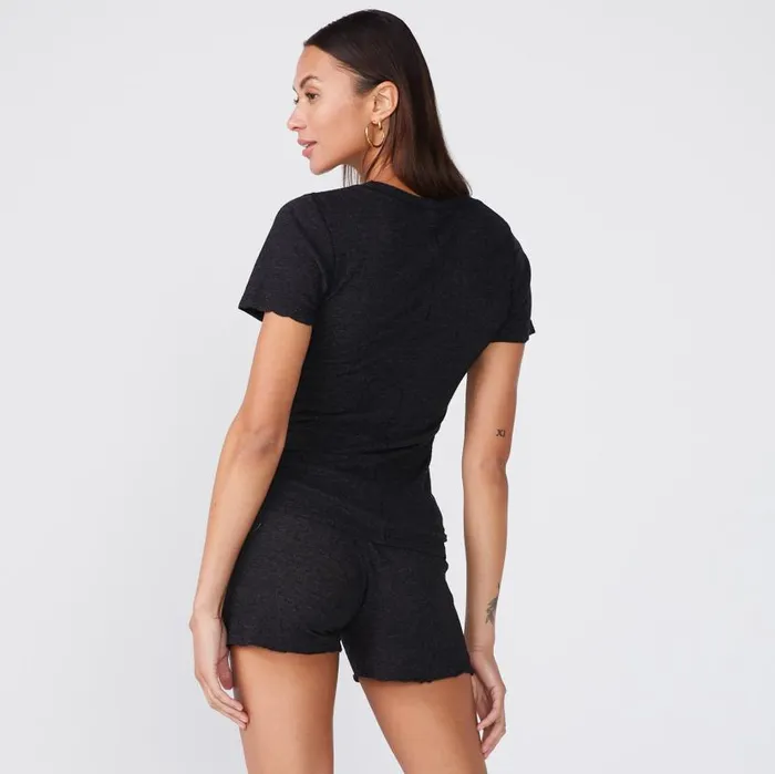 MONROW TEES Textured TriBlend Fitted Crew Neck Tee Black 8211 Shop