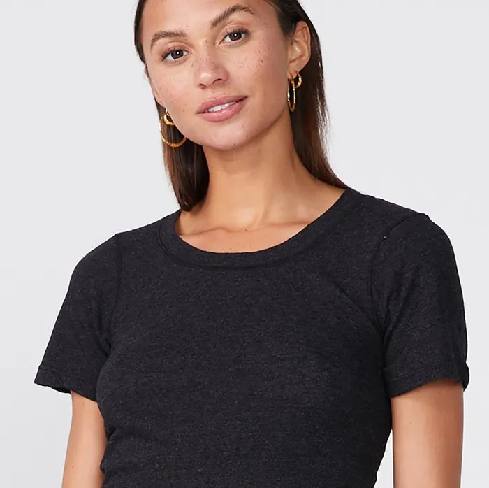 MONROW TEES Textured TriBlend Fitted Crew Neck Tee Black 8211 Shop