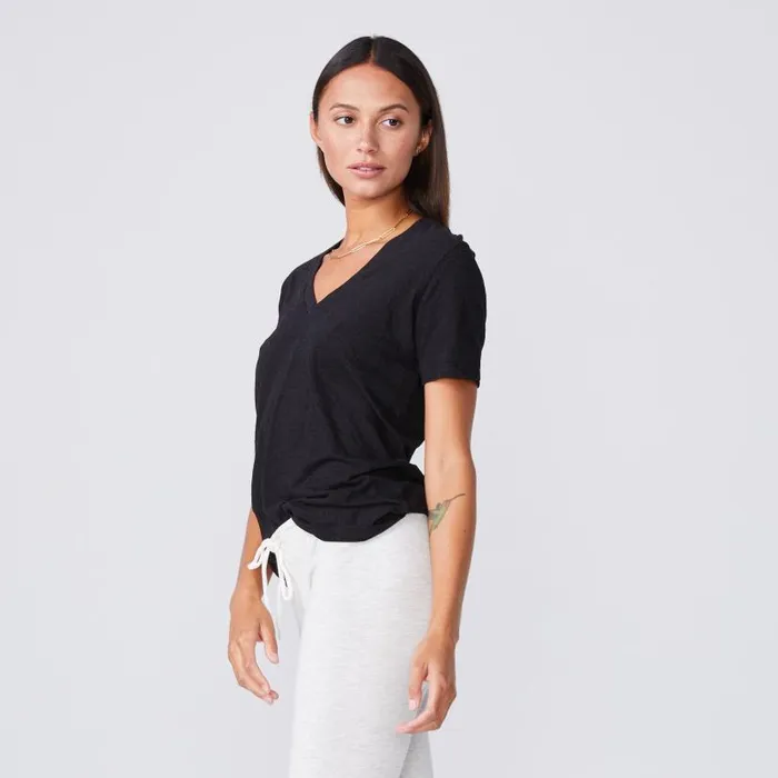 MONROW TEES Textured TriBlend Relaxed V Neck Tee Black 8211 Shop
