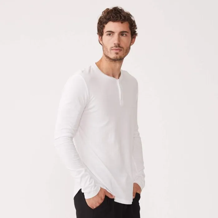 MONROW VIEW ALL Long Sleeve Henley White 8211 Shop