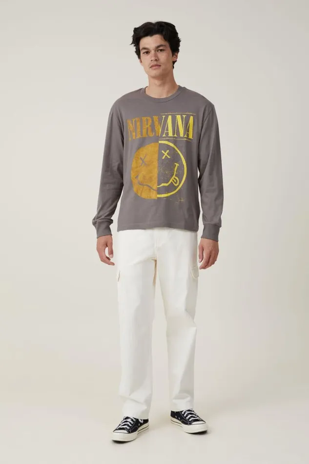 Music Long Sleeve TShirt Lcn Mt Slate Stone Nirvana 8211 Smiley Half Men Cotton On Tees and Tanks Music Long Sleeve TShirt Lcn Mt Slate Stone Nirvana 8211 Smiley Half Men Cotton On Tees and Tanks