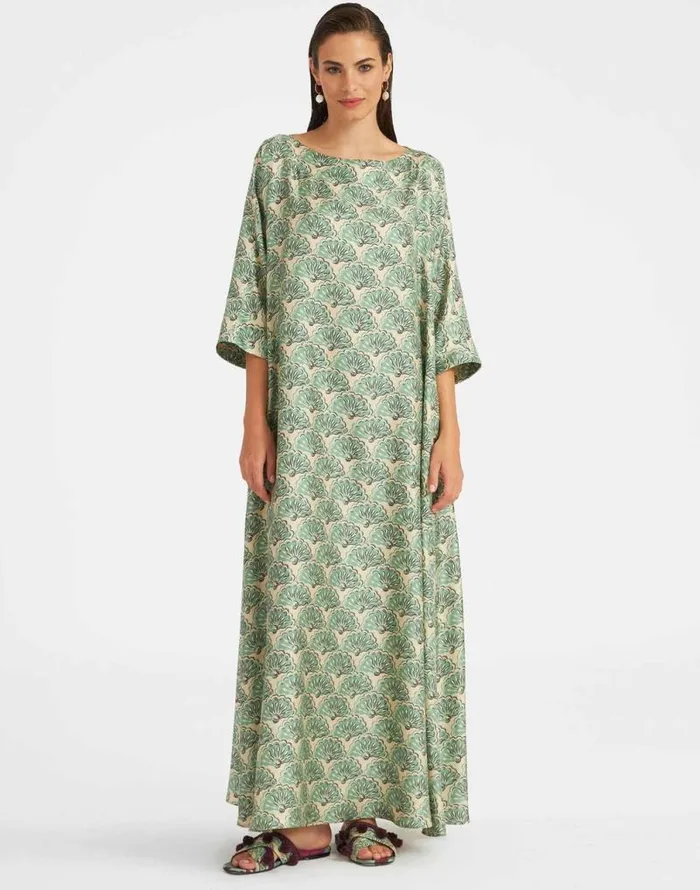 Muumuu Dress Round Neck Fans Mint Women La Double J Dresses