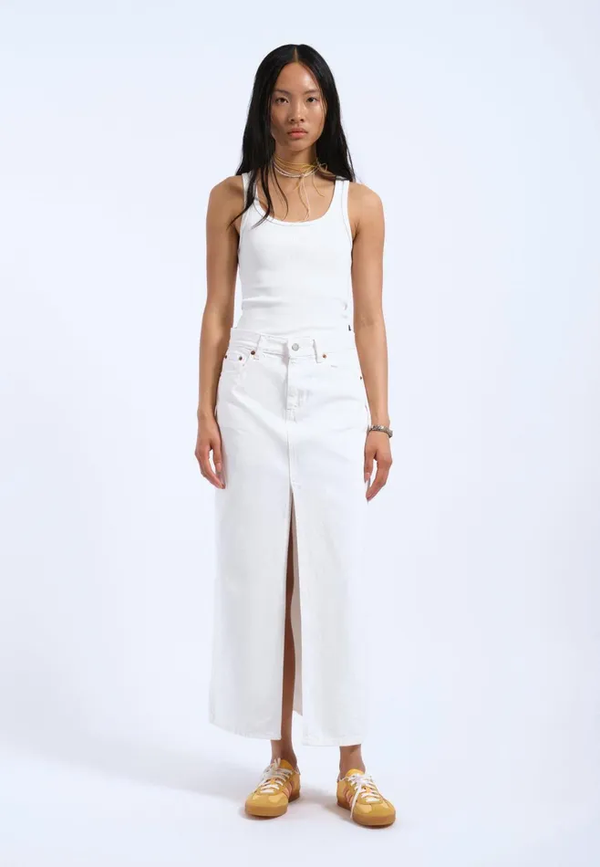 Myra Skirt 8211 White White Women Dr Denim Skirts and Dresses