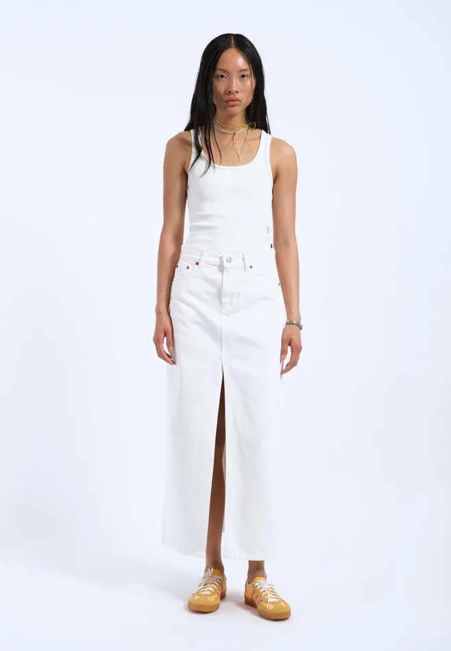 Myra Skirt 8211 White White Women Dr Denim Skirts and Dresses